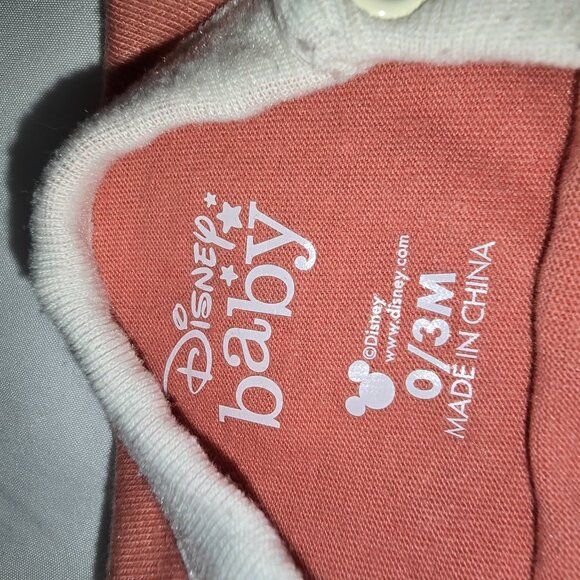 Mickey Mouse T Shirt/Matching Hat, Salmon color, Mickey on the pocket, Size 0-3M - Picture 2 of 6